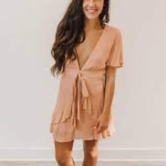 Sage Sunday‎ Beach Club dress blush polka dot L - Picture 2 of 11